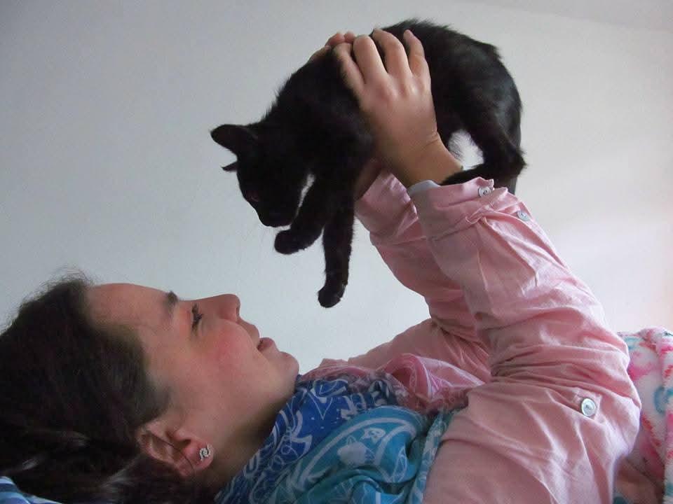 Manuela and black cat